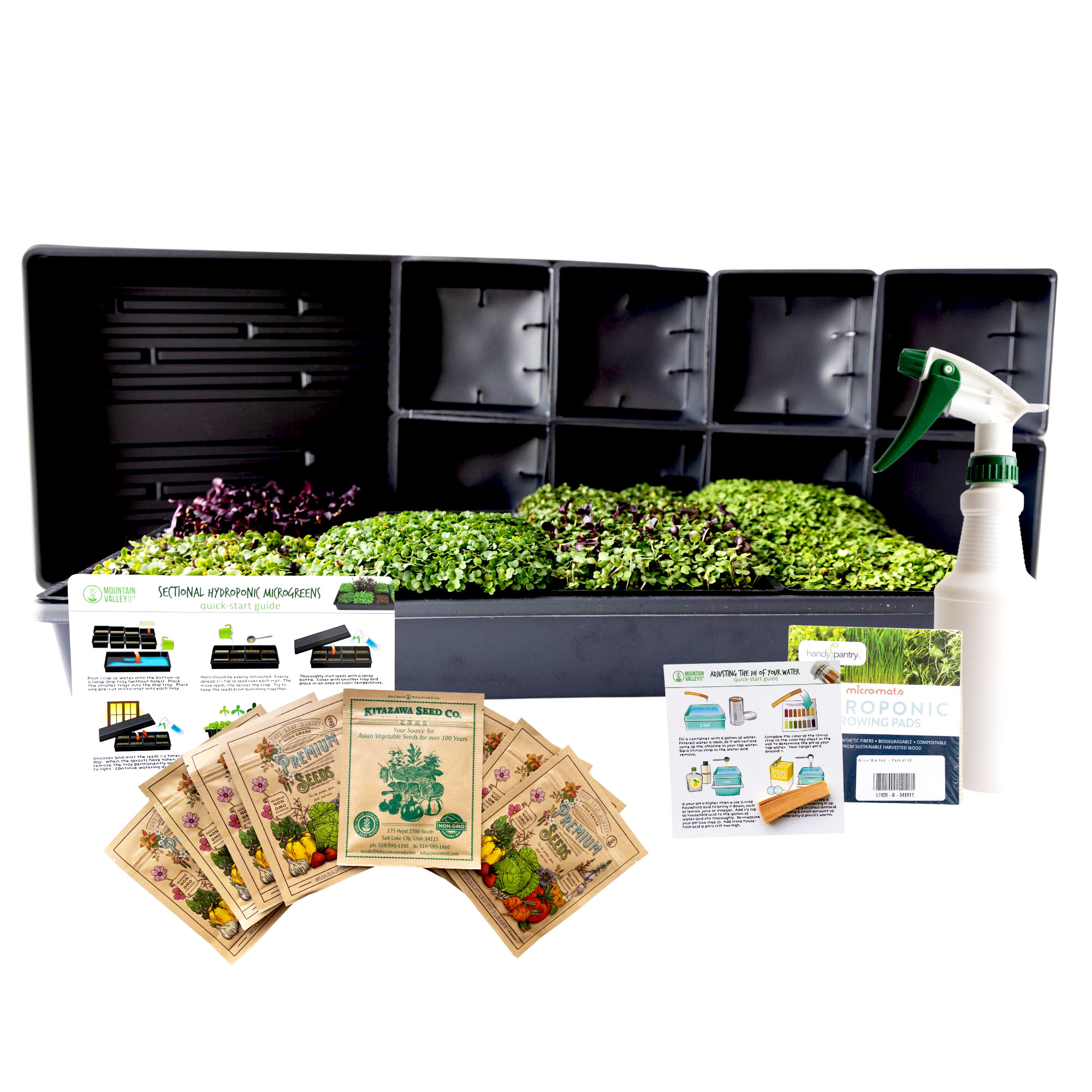 Sectional Hydroponic Microgreens Growing Kit - Micro Greens / Herbs